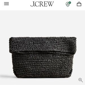 J. Crew Charcoal Raffia Clutch